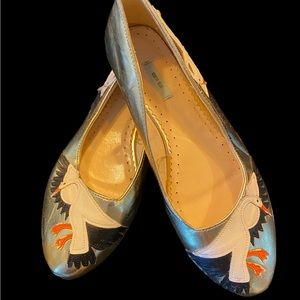 Vintage Urban Outfitters Kimchi Blue Appliqué Flats with Bird